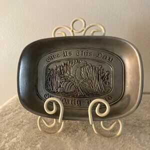 Craftsman Pewter 9-1/4" x 6-1/4" Give Us This Day Our Daily Bread Tray